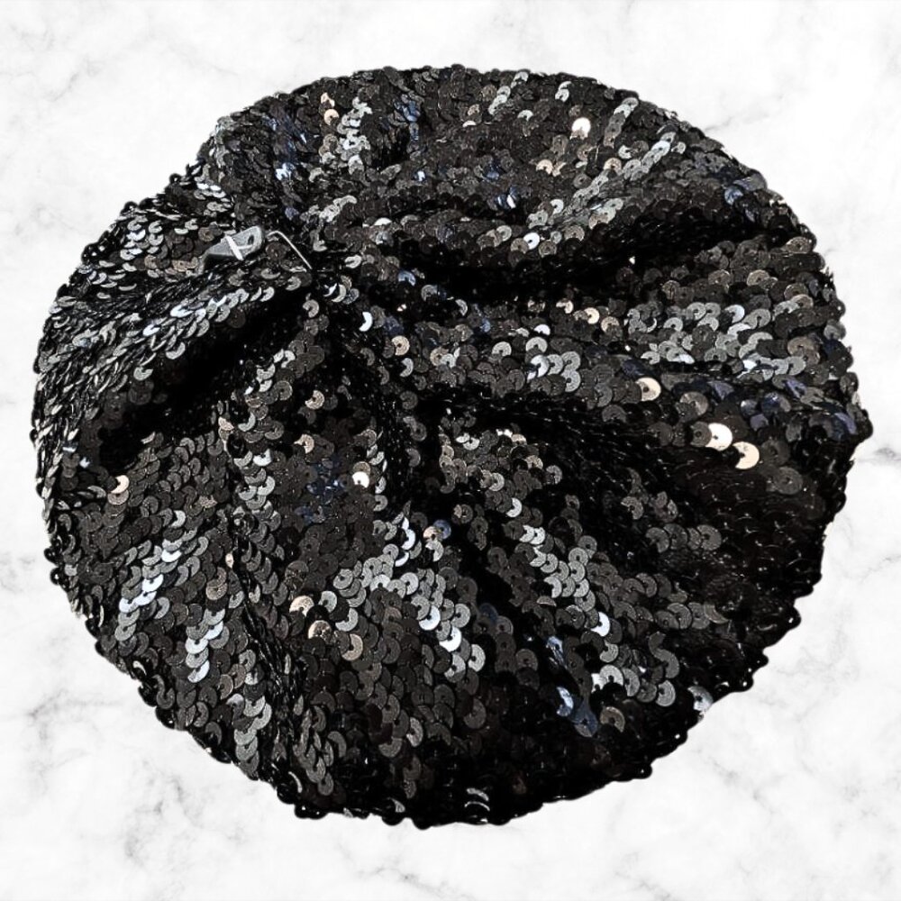 NWT | TORRID Black Sequin Beret Hat | Women’s Sparkly Winter Accessory - Picture 3 of 9